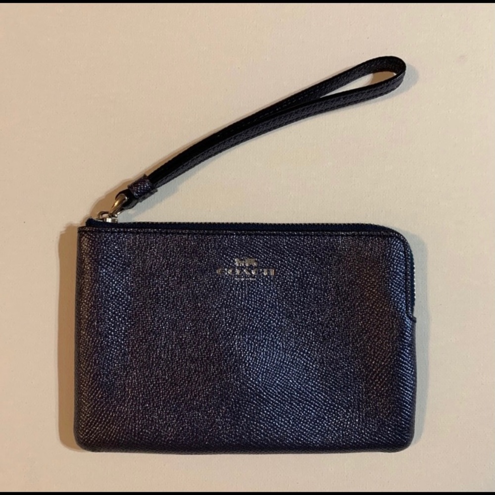 Navy Blue Coach Wristlet